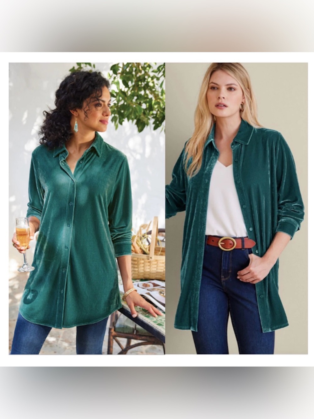 Soft Surroundings Velvet Boyfriend Tunic Large